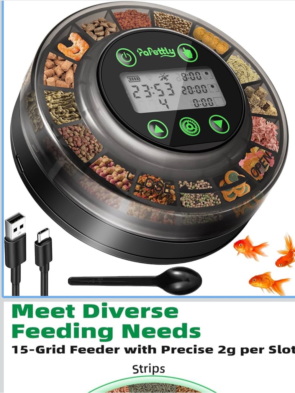 Automatic Fish Feeder - Auto Fish Food Dispenser for Fish Turtle Tank